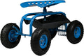 Rolling Garden Cart with Seat - Mobile Garden Stool with Swivel Seat