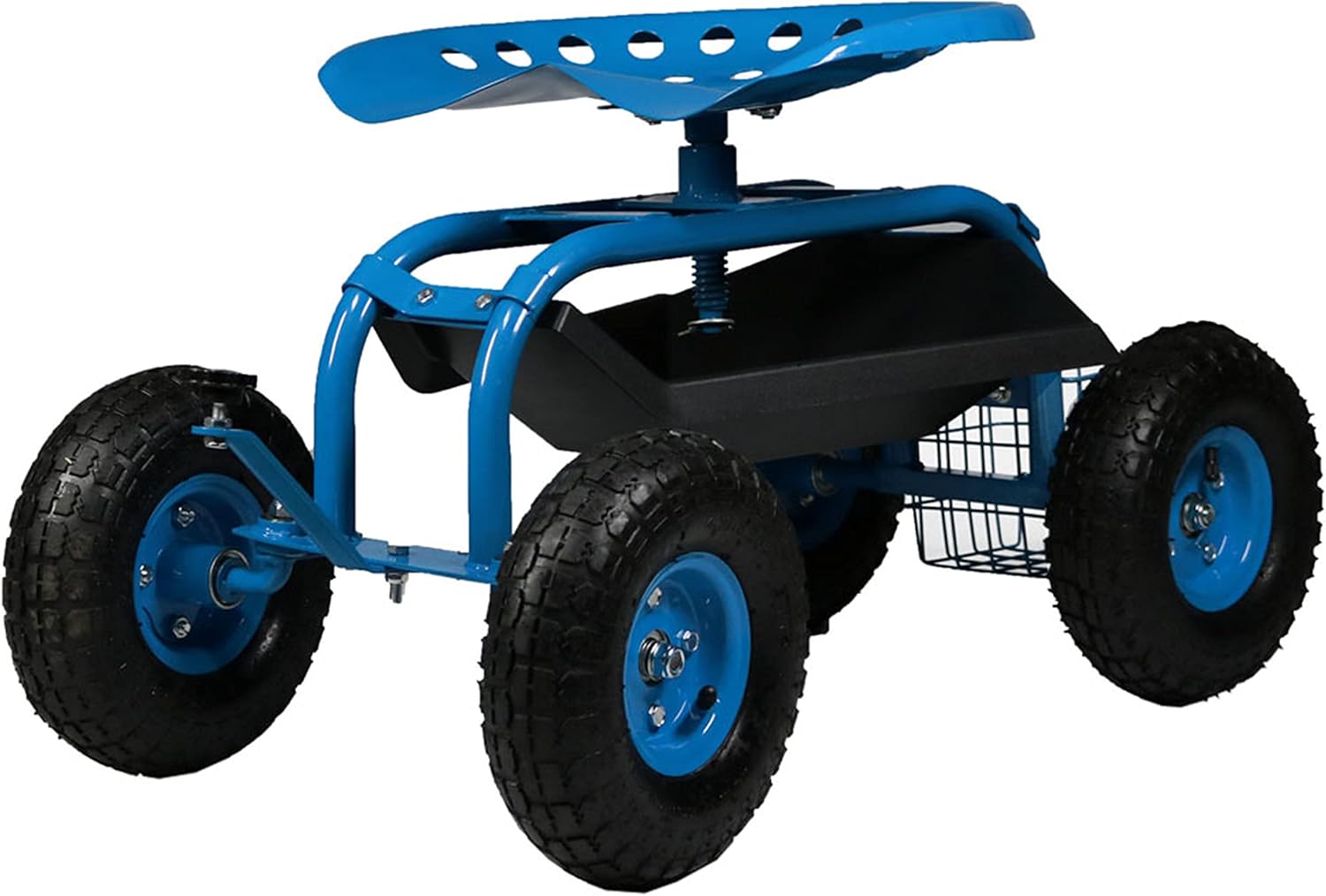 Sunnydaze Rolling Garden Cart with Seat - Comfortable and Durable