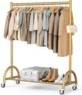 Heavy Duty Clothing Rack with Wheels for Hanging Clothes - Tall