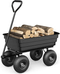 Poly Dump Cart Heavy Duty 600lb Garden Cart - Quick-Release Dumping