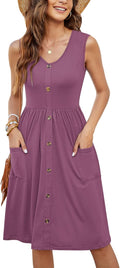 MOLERANI Women Summer Midi Dress Sleeveless Button Down - Comfortable