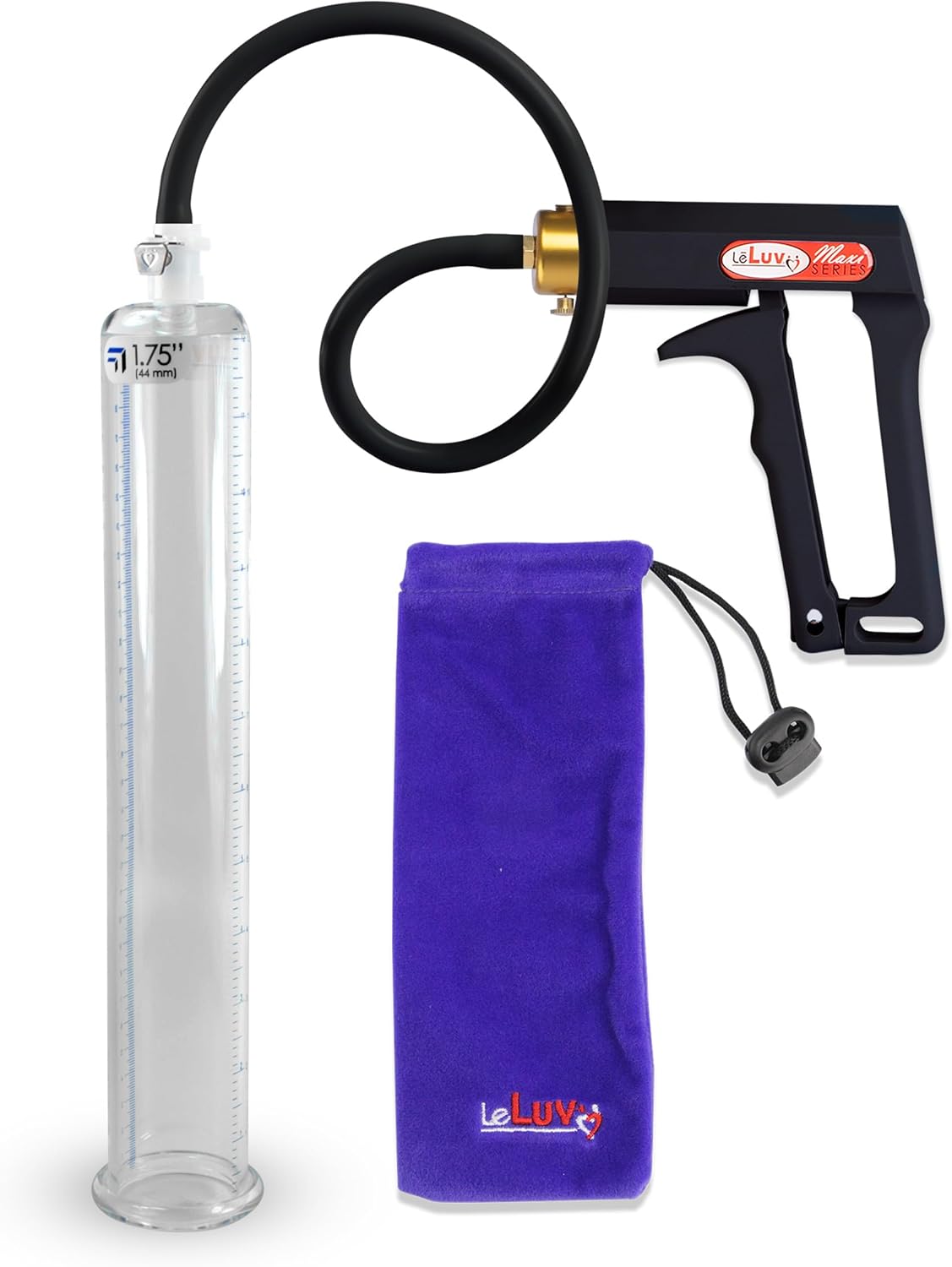 LeLuv Black Maxi Penis Pump with Premium Silicone Hose Kit