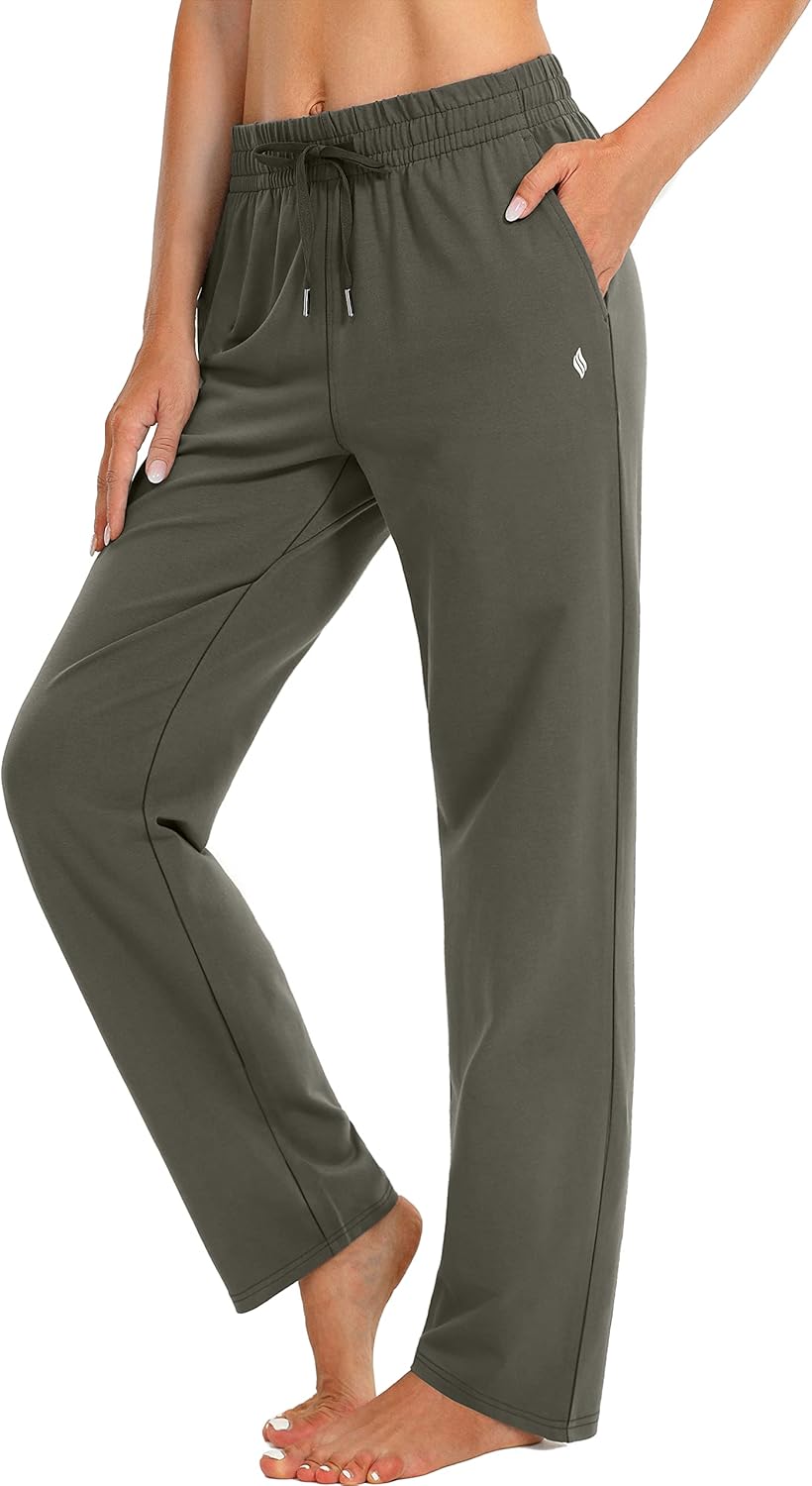 SANTINY Women's Cotton Sweatpants for Yoga and Casual Wear