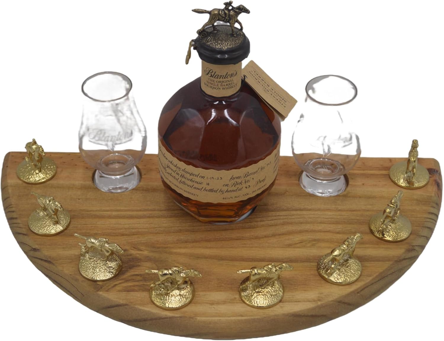 Bourbon Cork Display Half Moon Shape with LED Light and Glass Holders