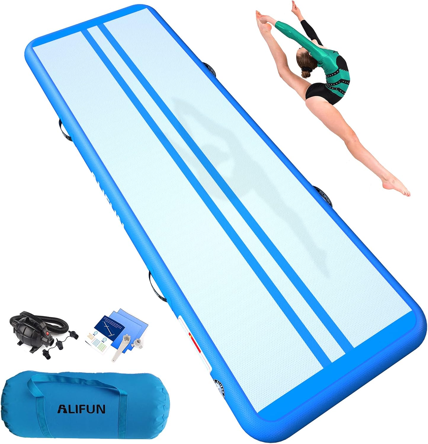 ALIFUN Inflatable Tumbling Track Mat for Gymnastics Training