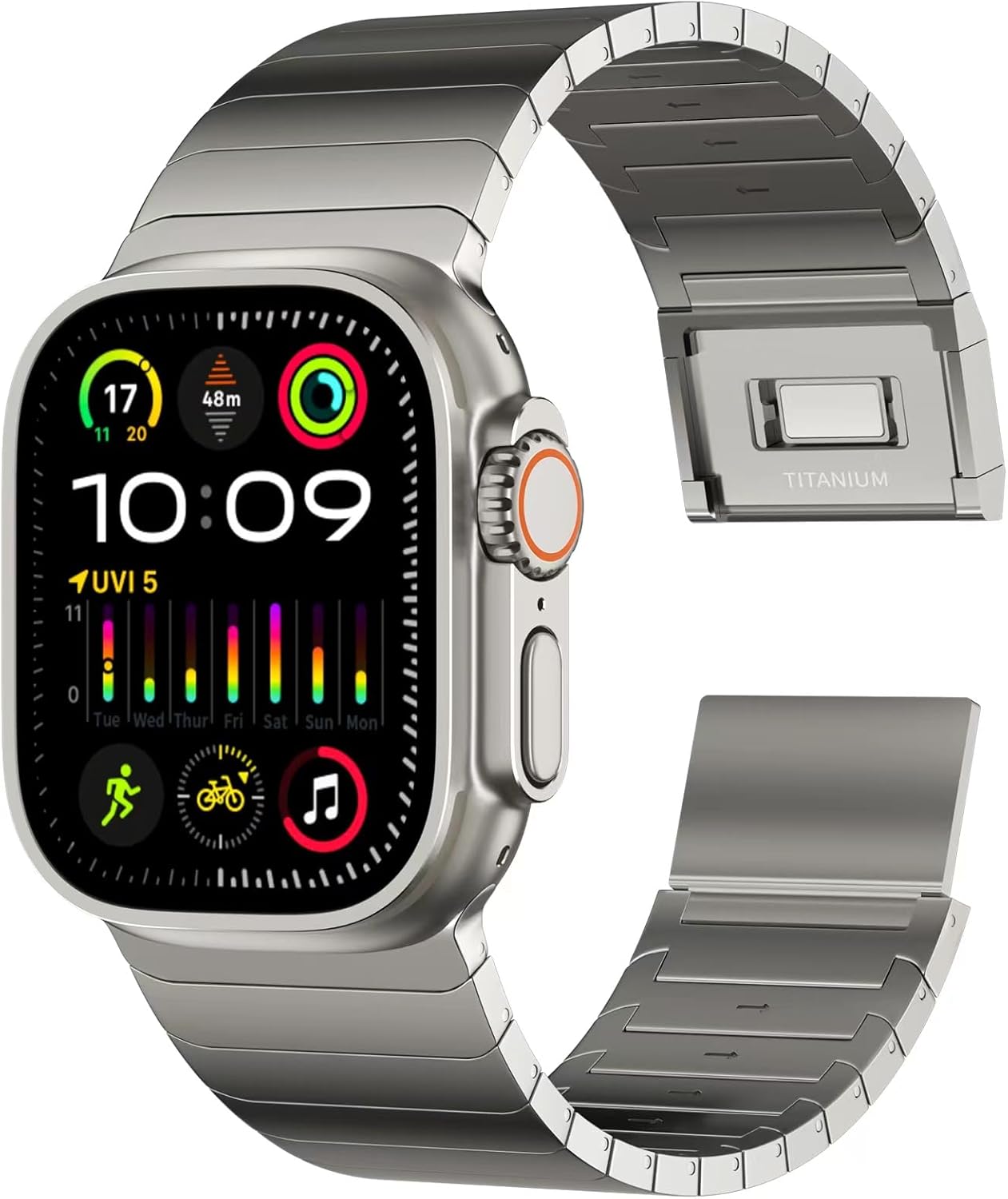 Full Titanium Band for Apple Watch Ultra 49mm with Magnetic Clasp
