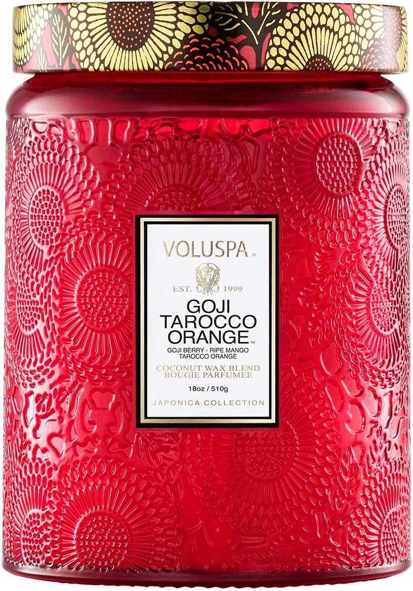 Goji Tarocco Orange Candle - Large 18 Oz Jar for Relaxation