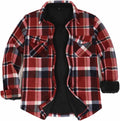 Mens Sherpa Fleece Lined Flannel Shirt Jacket - Warm