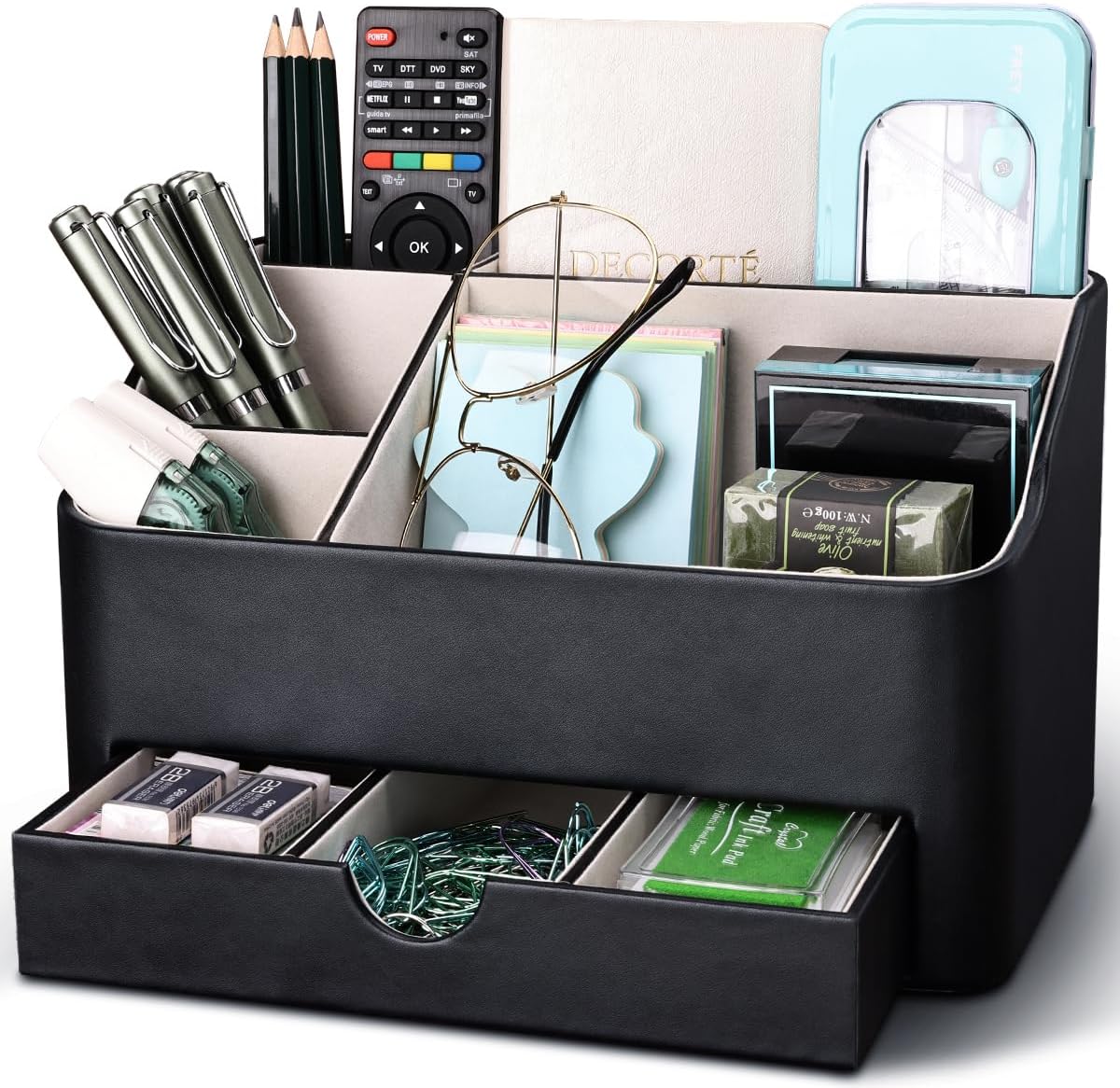 KINGFOM Desk Organizer with Drawer for Home Office Supplies