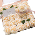 Floroom Artificial Champagne Foam Roses 50pcs - Realistic DIY Flowers