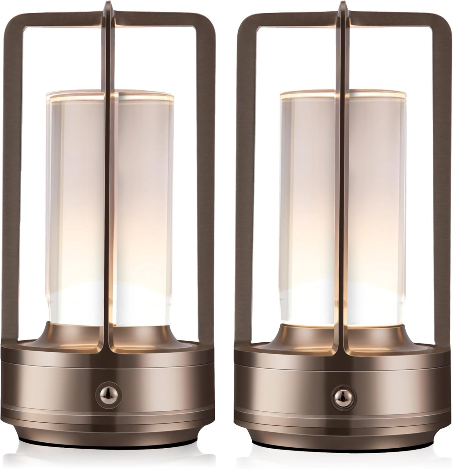 Portable Metal Table Lamp with Rechargeable Battery for Home