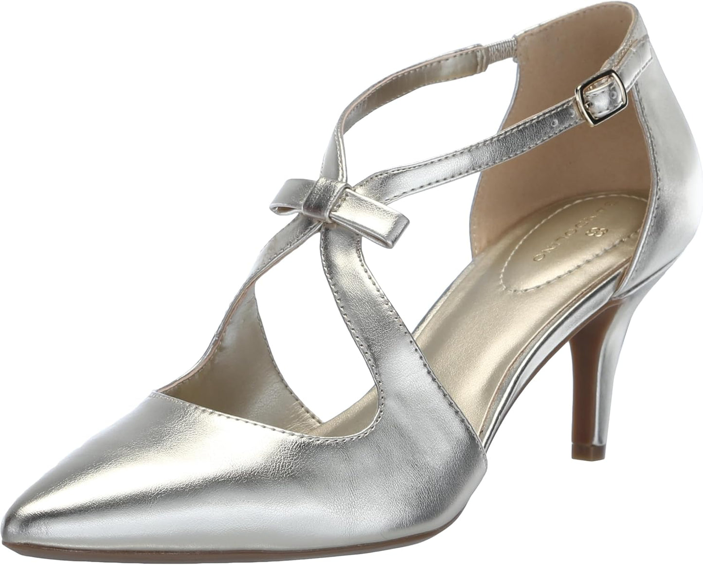 Bandolino Women's Zeffer Pump with Kitten Heel and Bow Detail