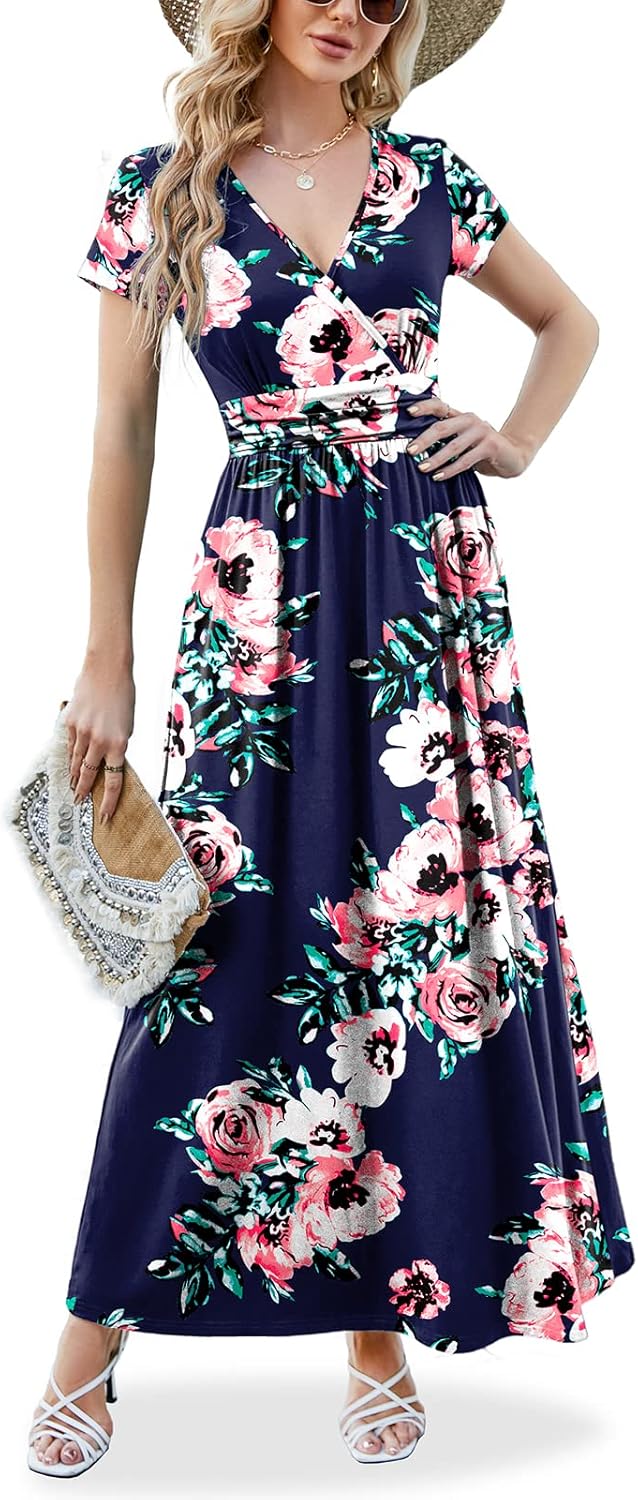 Elegant ANRILITA Maxi Dress with Pockets for Women Summer
