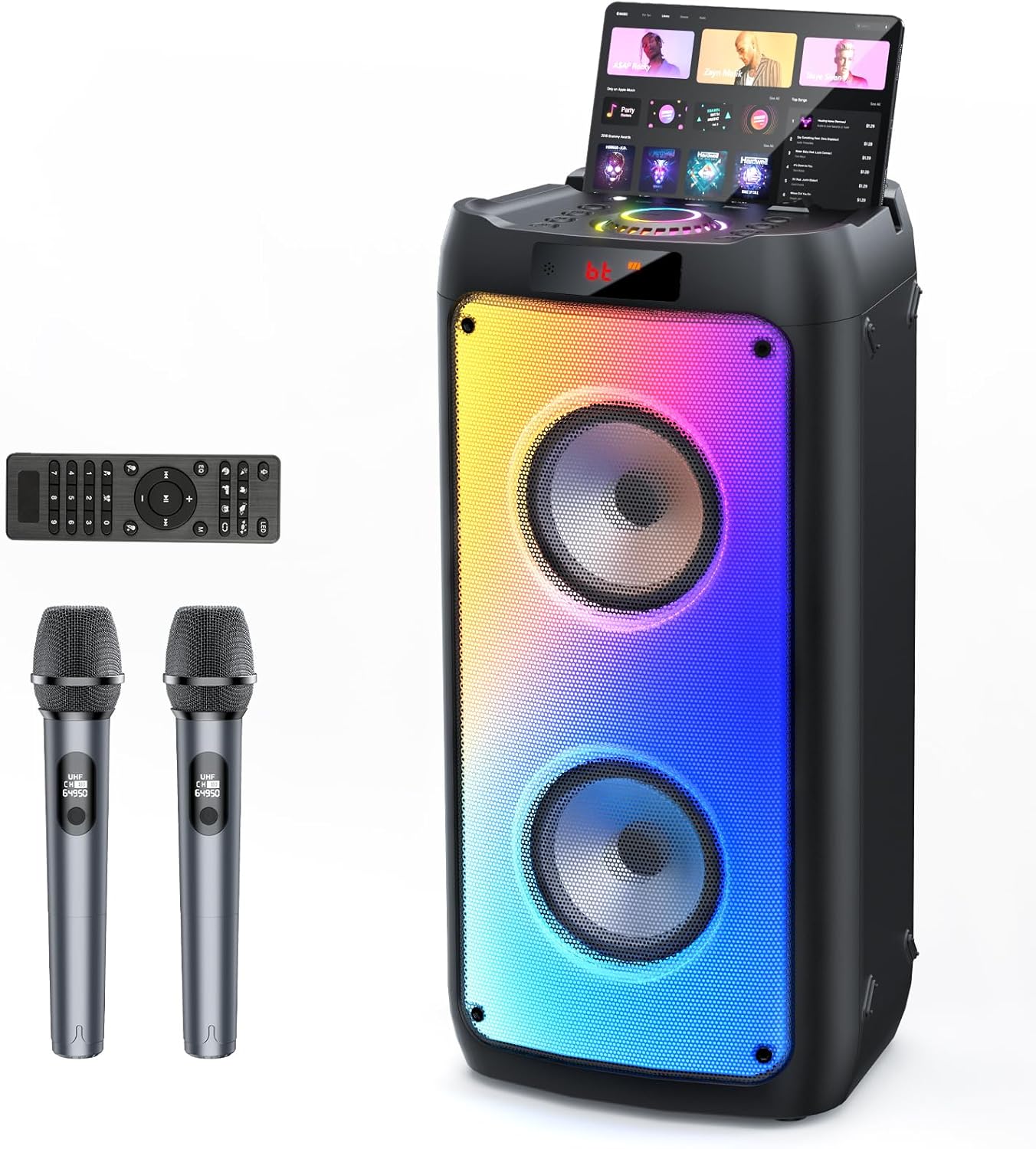 Wireless Karaoke Machine: Party PA System with Lights