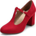 Low Chunky Heels T-Strap Mary Jane Pumps - Comfortable