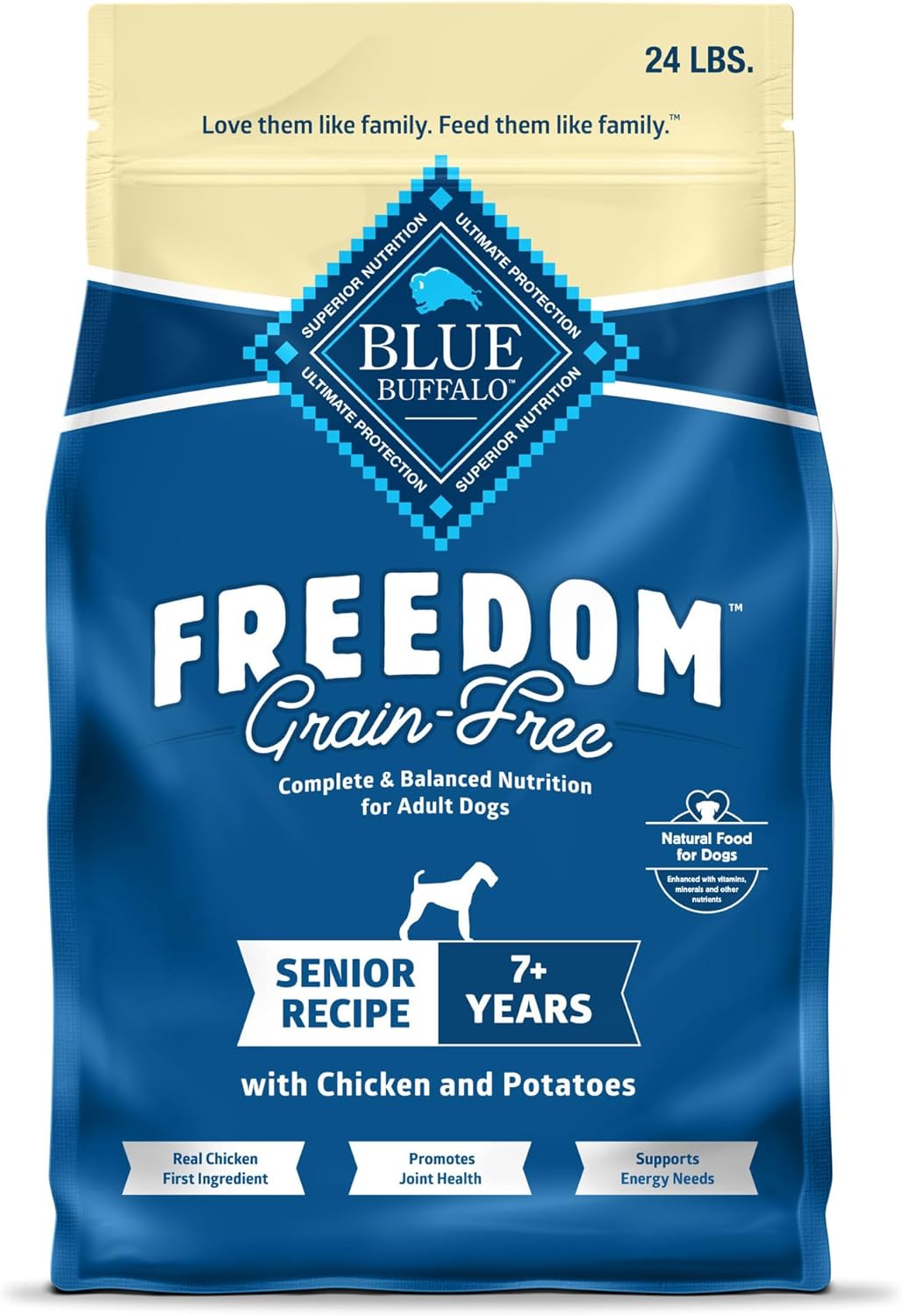 Blue Buffalo Freedom Grain-Free Senior Dry Dog Food for Active Dogs