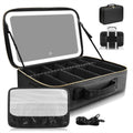 Large Capacity Makeup Bag with LED Mirror - Travel Organizer