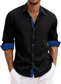 Men's Dress Shirt Long Sleeve Casual Button Down Shirt - Inner DiBanGu