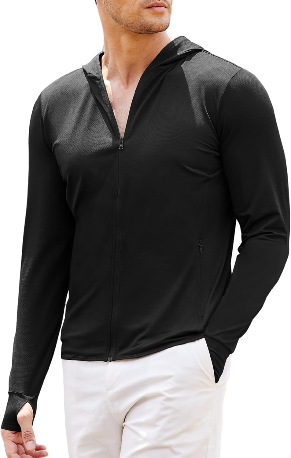 COOFANDY Men Full Zip UPF 50 Sun Protection Hoodie Jacket