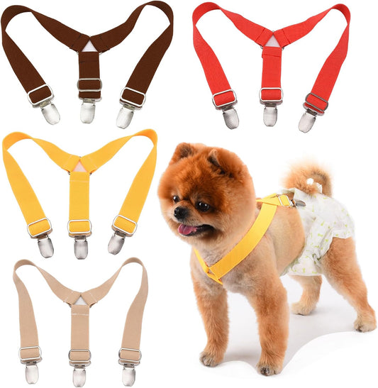 Dog Diaper Suspenders Set | Keeps Diapers Secure | For Dogs | (Various Colors)