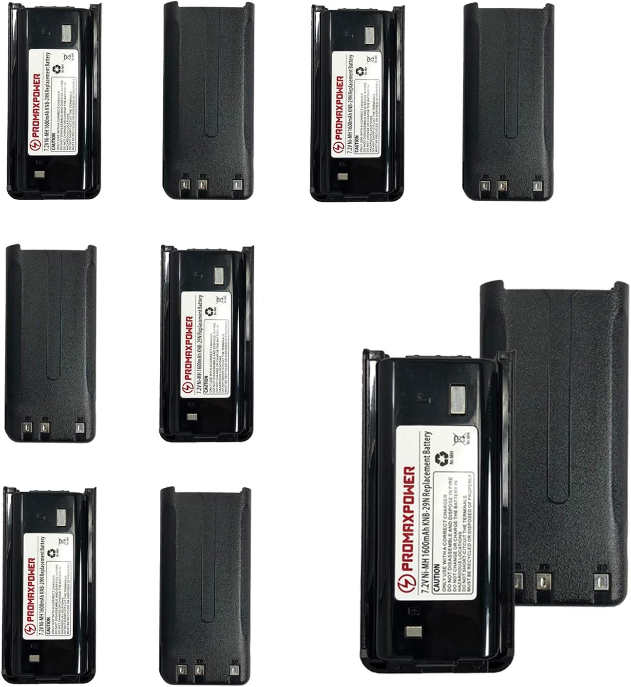 PROMAXPOWER 10-Pack 1600mAh KNB-29N KNB-30 Batteries for Kenwood