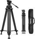 Carbon Fiber Video Tripod 73in with Fluid Head - Lightweight Travel