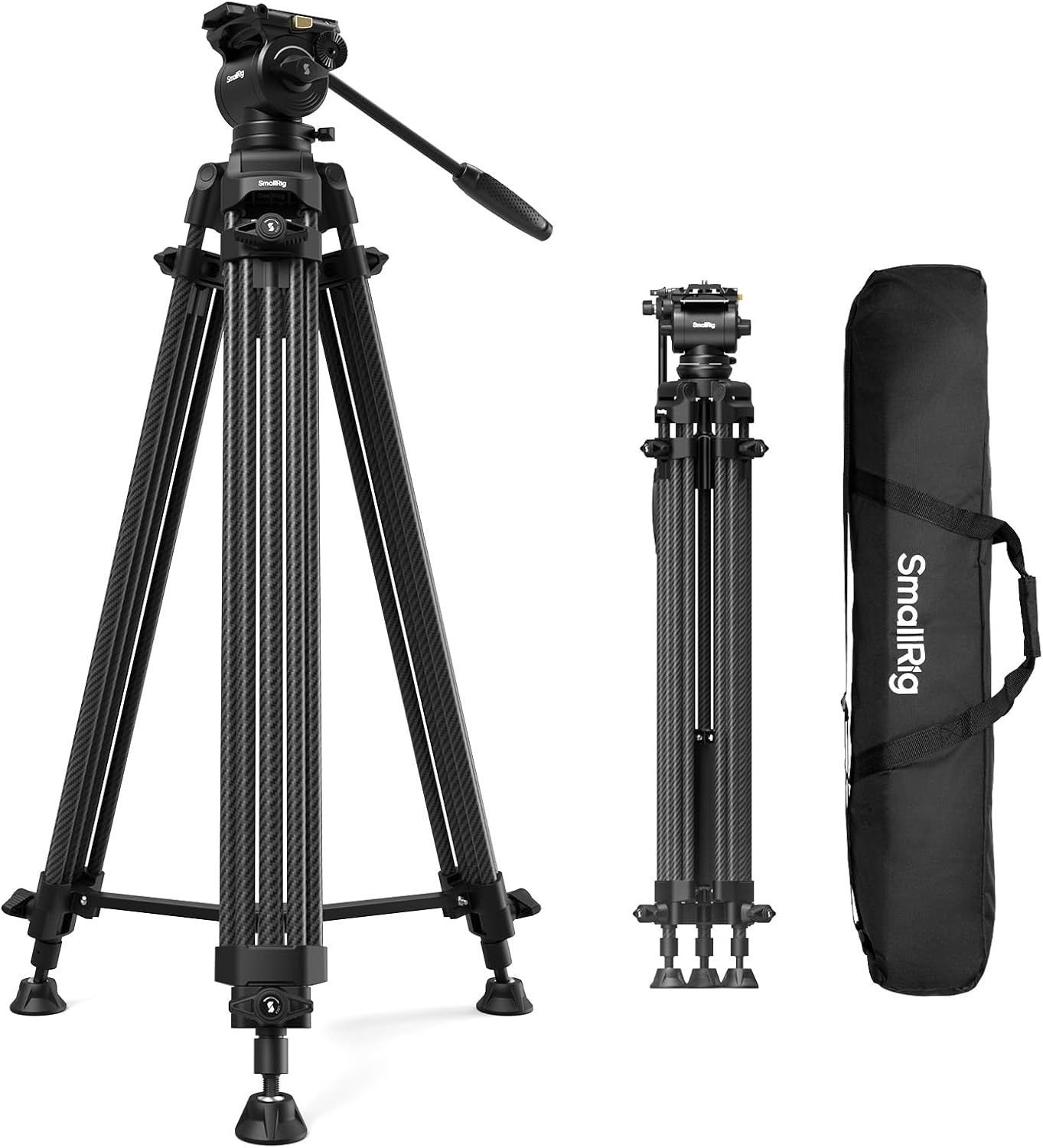 SMALLRIG 73ft' Carbon Fiber Video Tripod for Professional Use