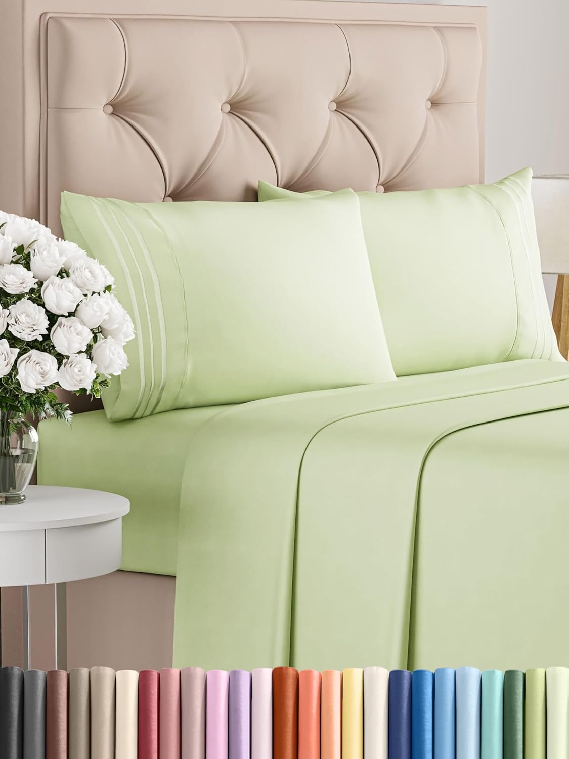 Cal King Size 4 Piece Sheet Set - Comfy Cooling Bed Sheets