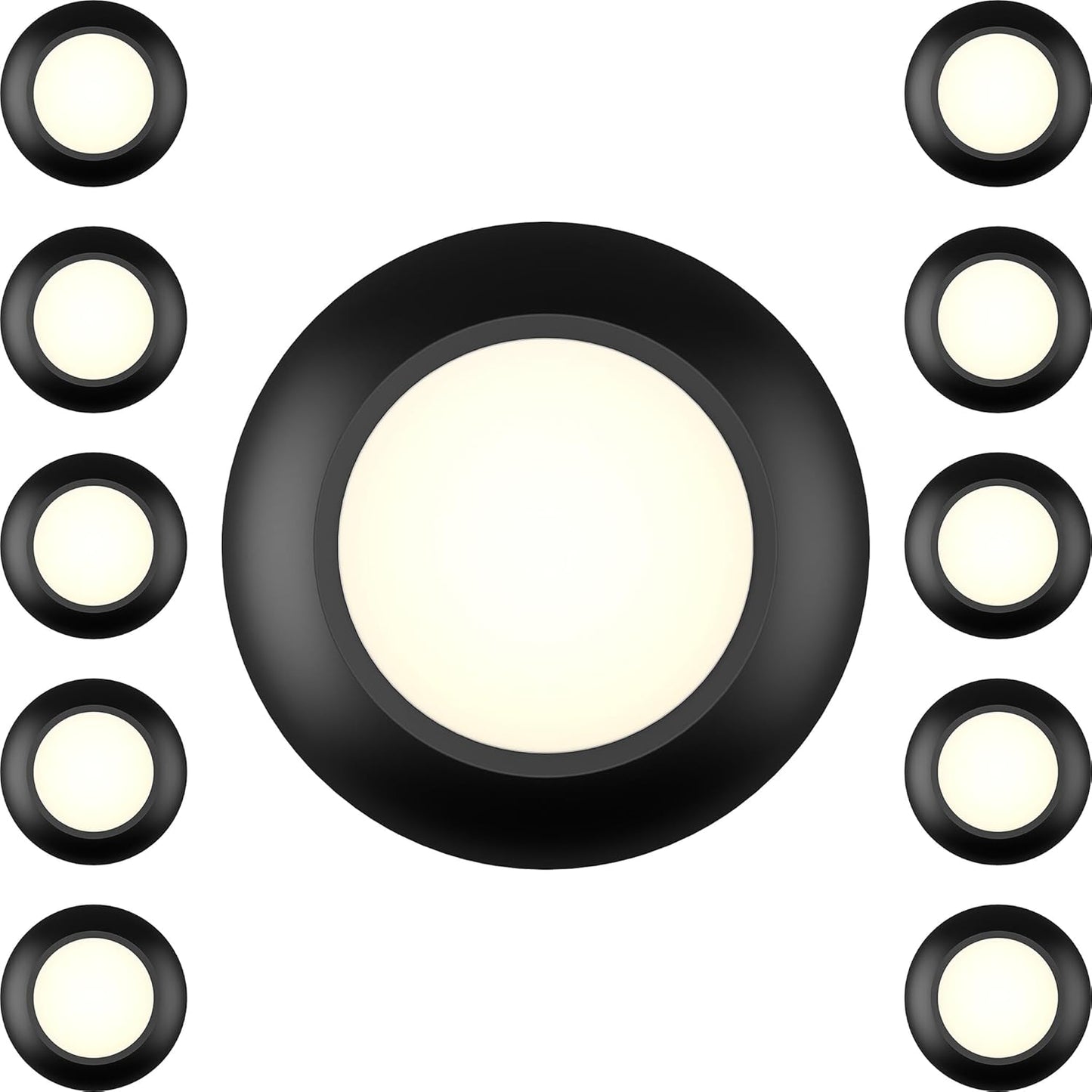 10 Packs 4 Inch Black LED Low Profile Recessed Disk Light