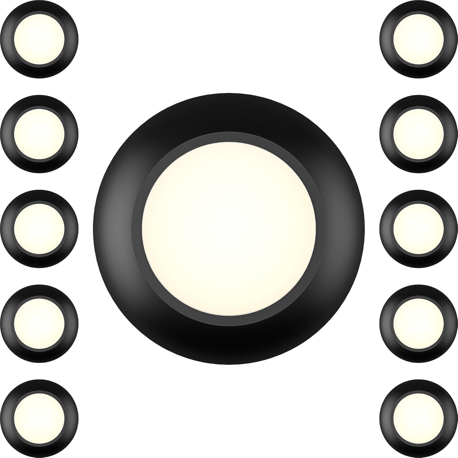 10 Packs 4 Inch Black LED Low Profile Recessed Disk Light