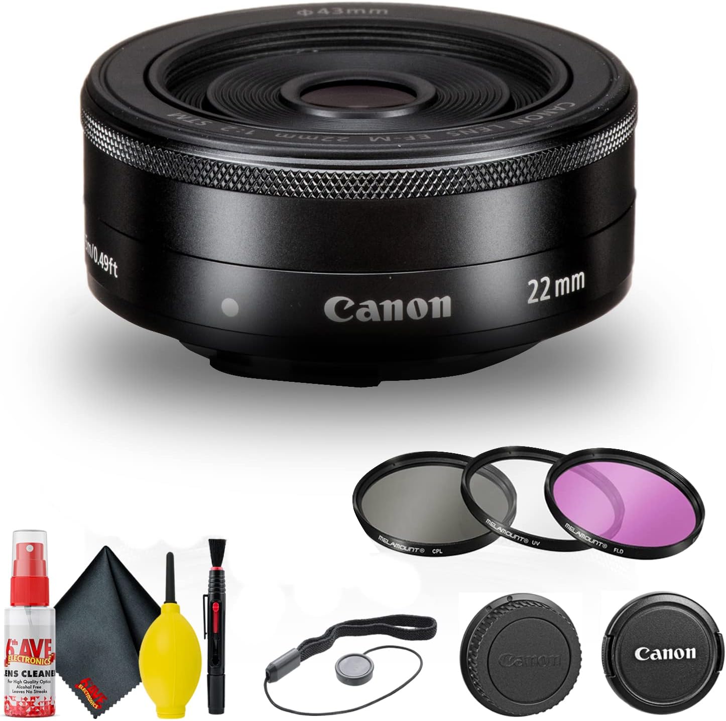 Canon EF-M 22mm f/2 STM Lens Bundle with Essential Accessories