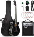 Full Size Acoustic Electric Bass Guitar Beginner Kit - Complete