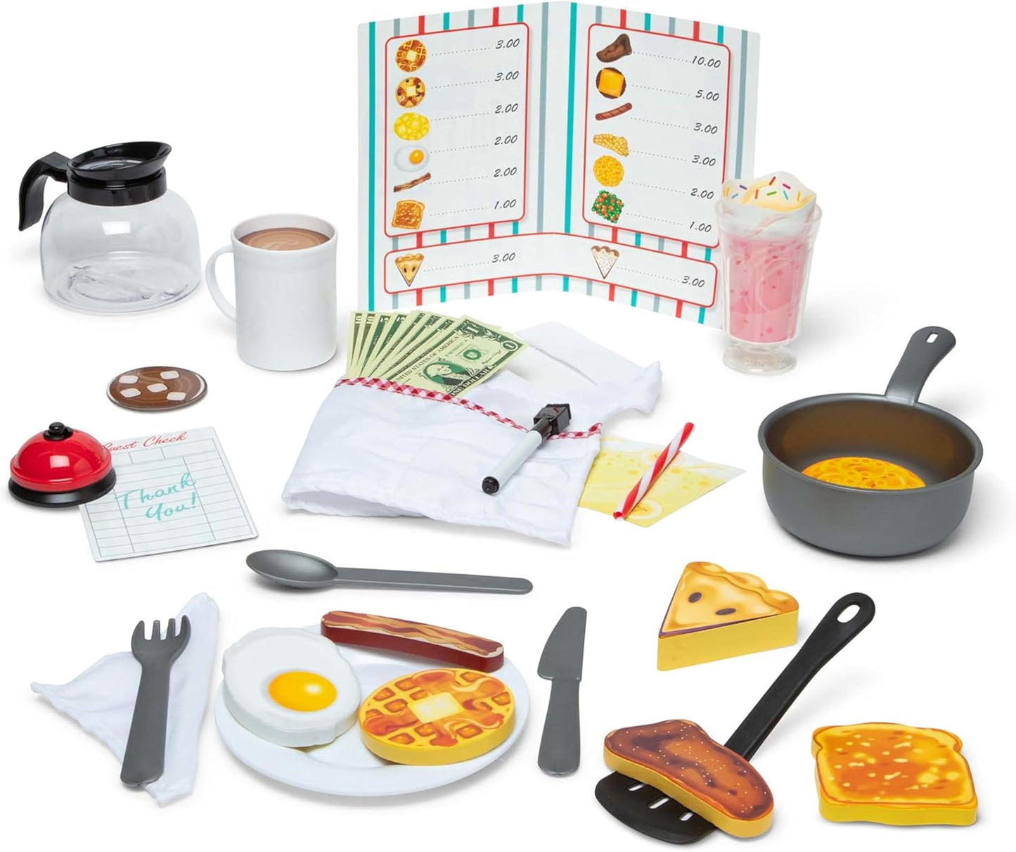 41-Piece Melissa & Doug Star Diner - Pretend Play Food & Cookware Set