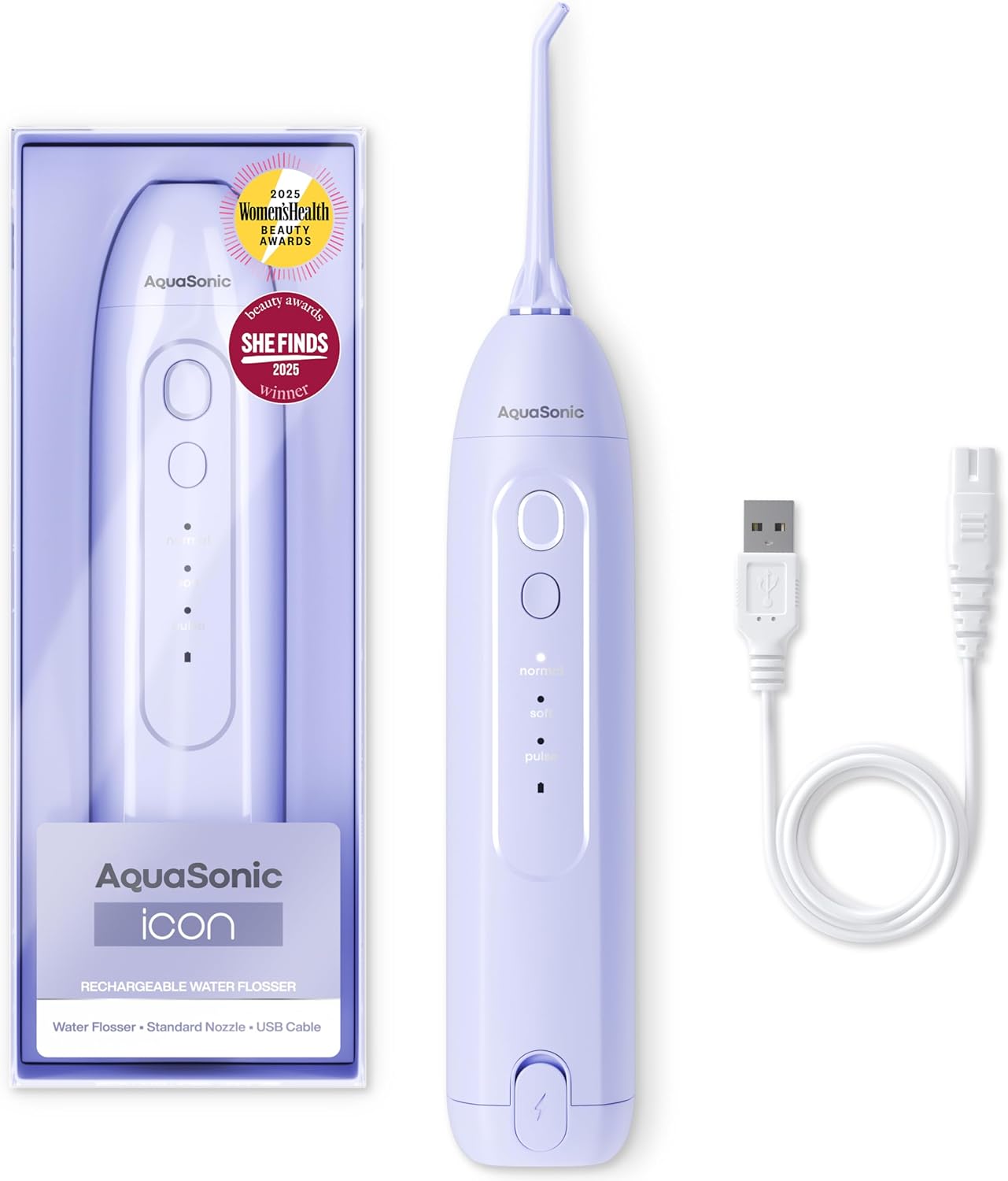 AquaSonic Icon Water Flosser Cordless Rechargeable Oral Care