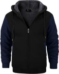 Mens Fleece-Lined Zip Up Hoodie - Warm Thick Winter Sweatshirt