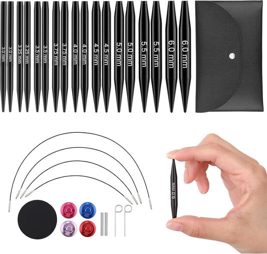 Interchangeable Circular Knitting Needle Set for Short Sock Knitting