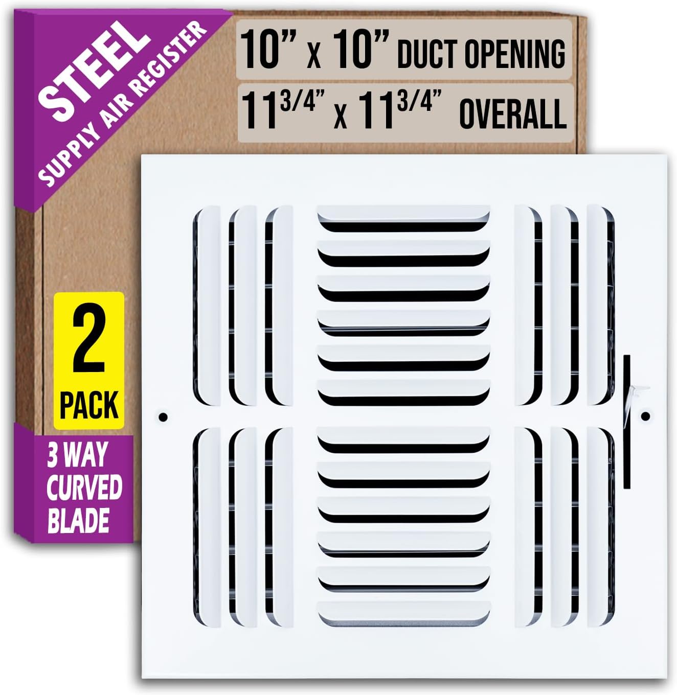 3 Way Fixed Curved Blade Air Supply Diffuser for Ducts