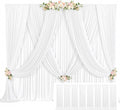 40ft x 10ft White Backdrop Curtains for Parties - Wrinkle-Free