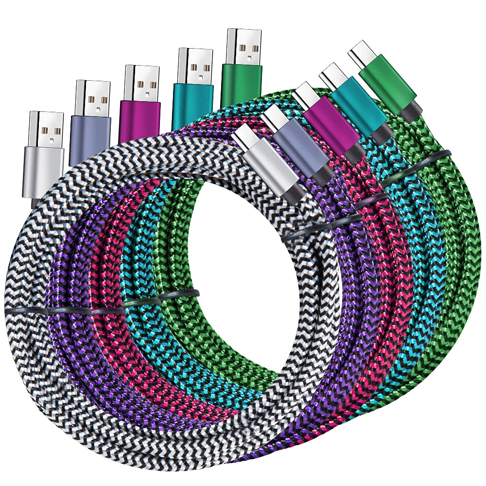 QQLIKE 5 Pack 6FT USB Type C Fast Charging Cables