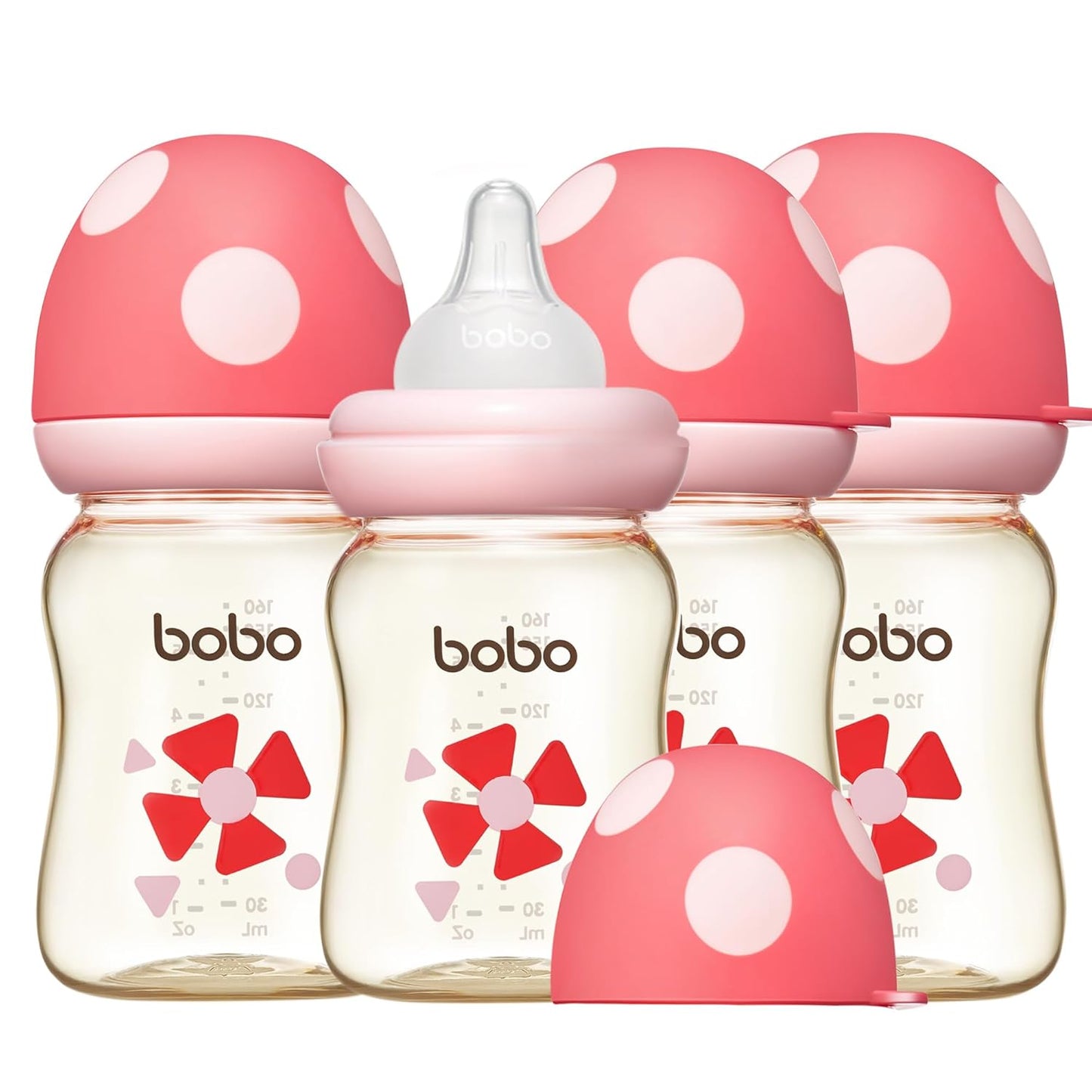 YOHKOH Anti-Colic Baby Bottles - Easy Clean, Natural Nipple (4-Pack)