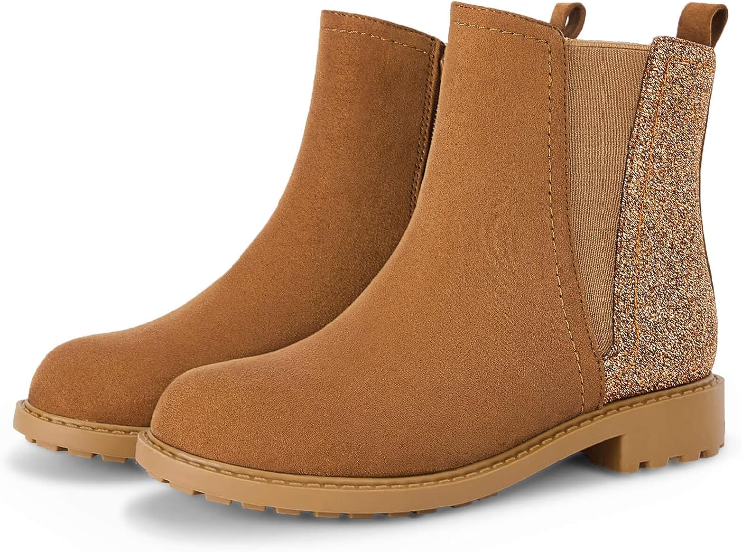 Coutgo Girls Glitter Ankle Boots for Toddlers and Kids