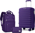 LARVENDER Luggage Sets 3 Piece Hardside Carry On - Durable Travel Gear