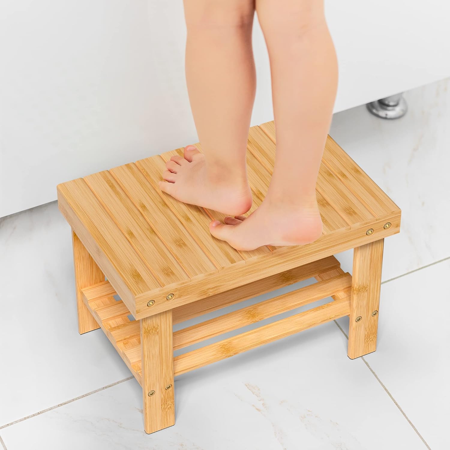 Wooden Step Stool for Kids and Adults - Versatile Foot Rest
