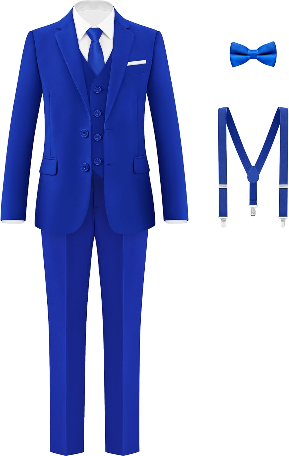 Boys Formal Suits Set with Suspenders for Any Occasion