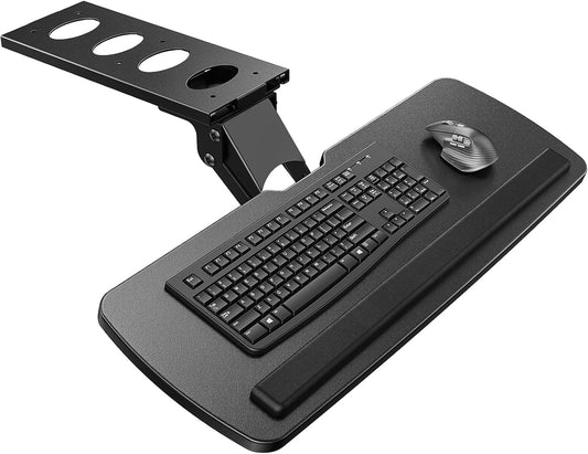 HUANUO 360 Adjustable Under Desk Keyboard Tray - Ergonomic Typing Bliss!