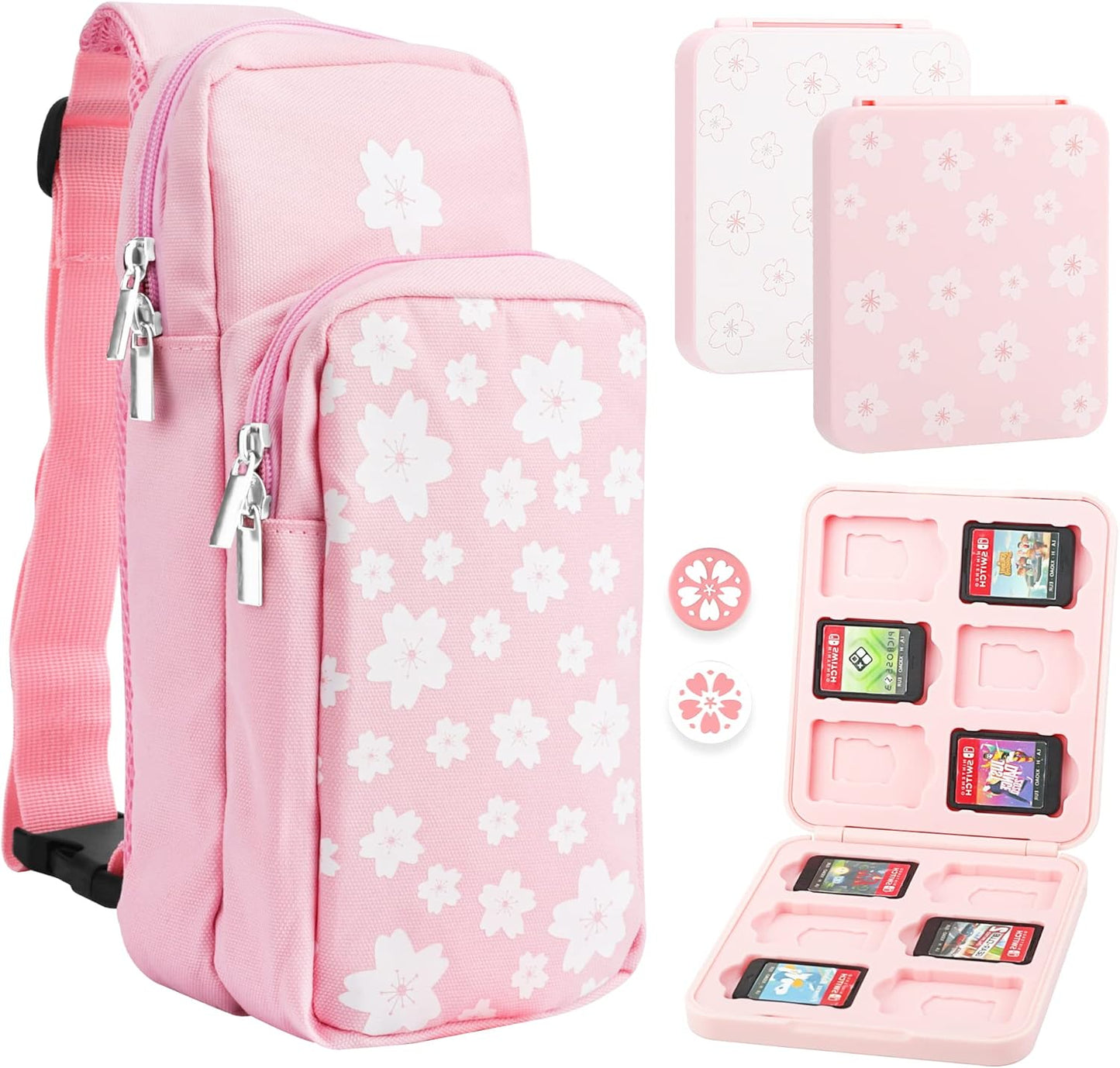 FUNDIARY Pink Carrying Travel Bag for Switch 2 and Accessories