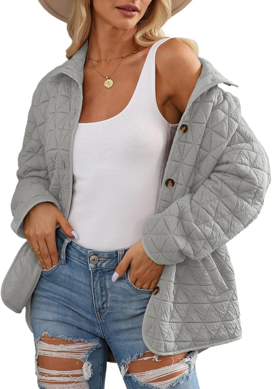 Lightweight Diamond Quilted Jacket for Women by EVALESS