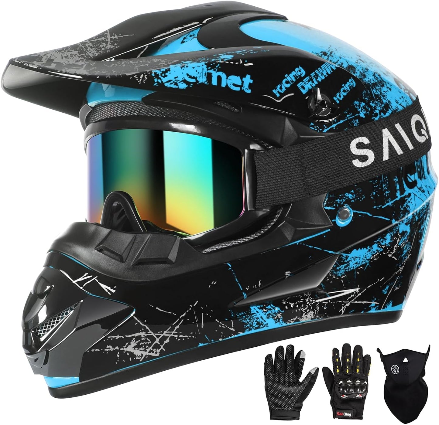 SPARK Youth Full Face Dirt Bike Helmet Set