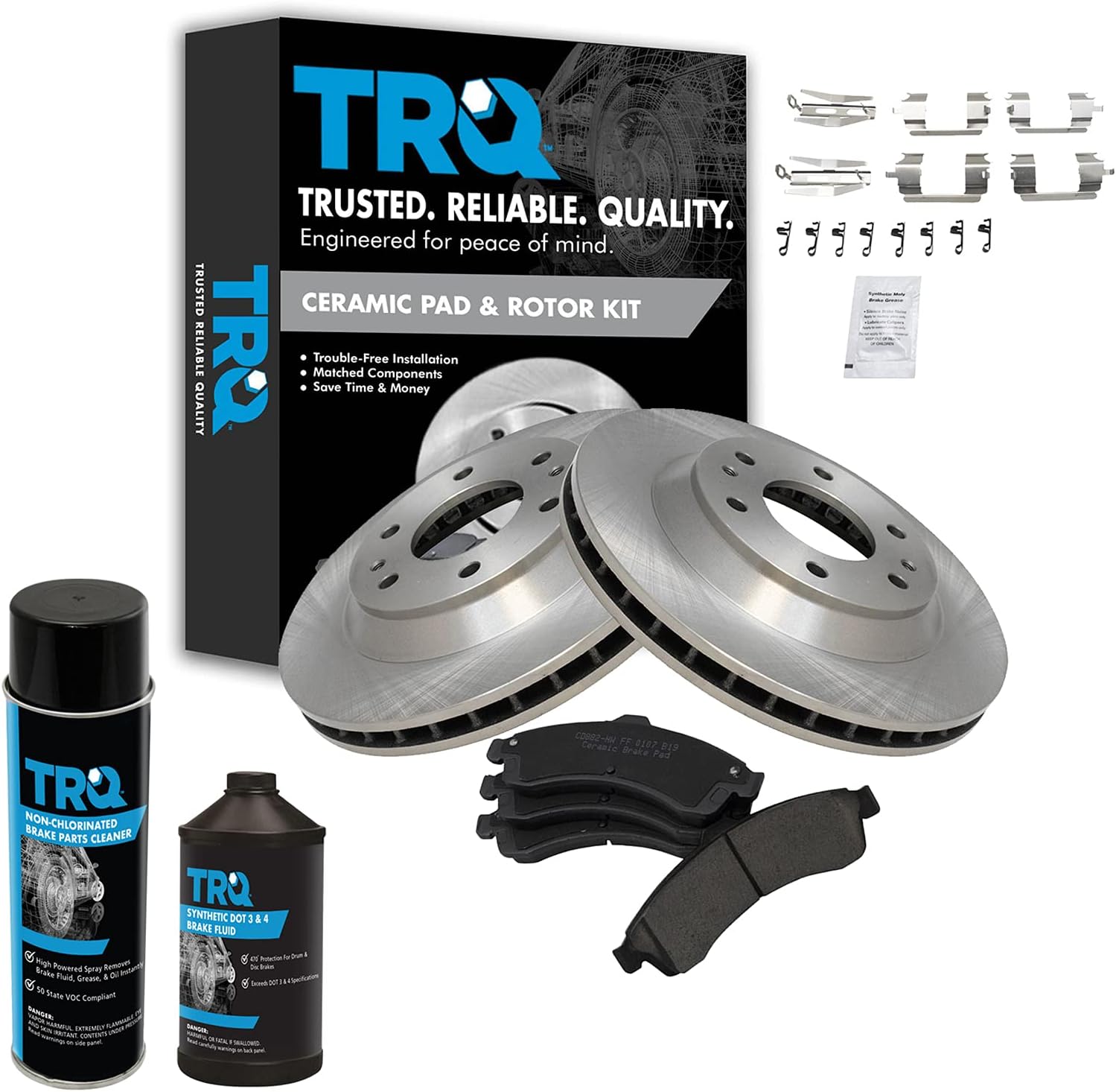 TRQ Front Brake Pad & Rotor Kit for Buick Rainier & Trailblazer