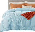 Oversized King Comforter Duvet Insert - Light Spa Blue, All-Season